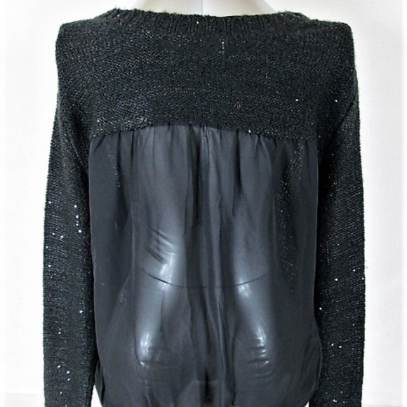 DECREE WOMENS Medium SHEER SEQUIN SWEATER (V)E1 - Picture 4 of 8